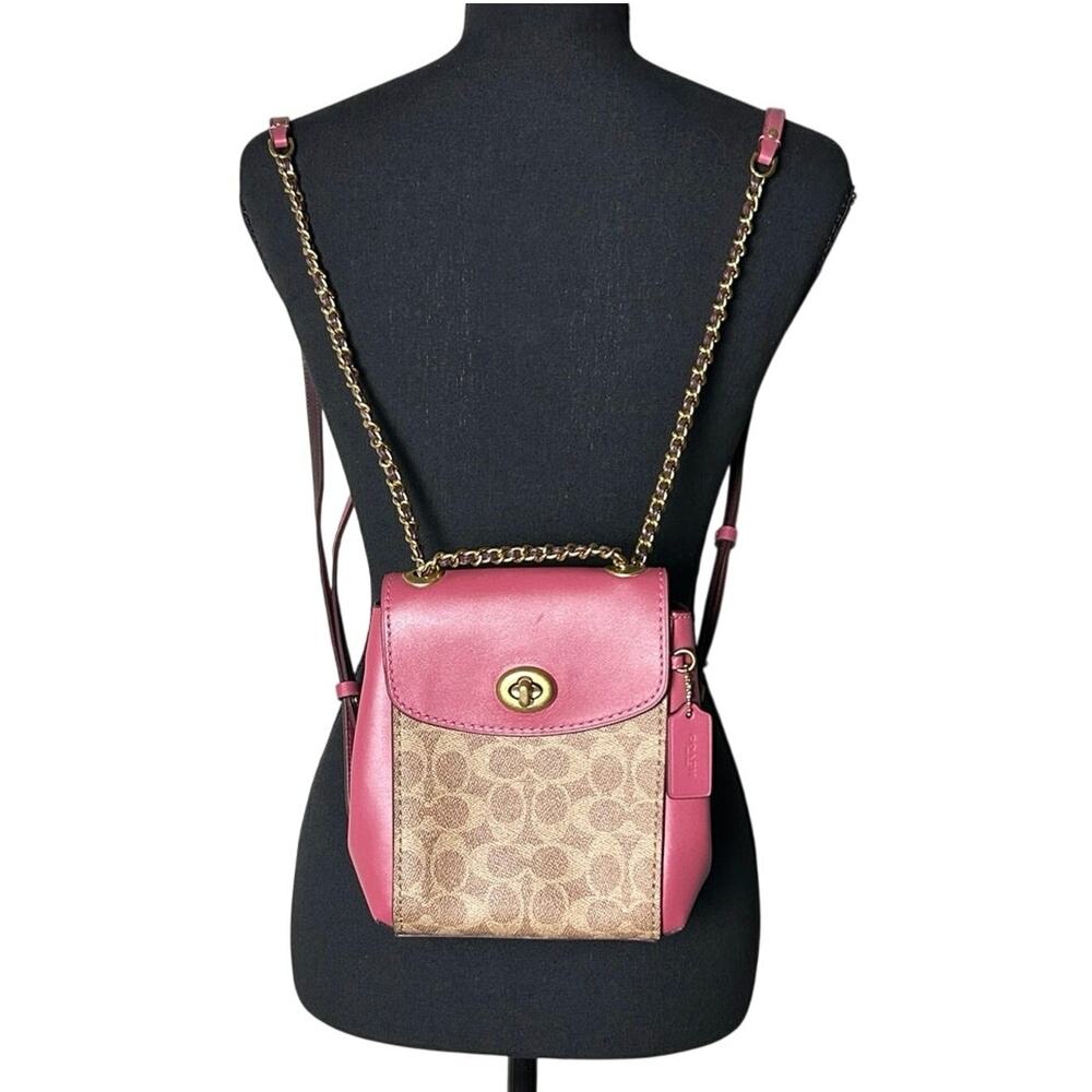 Coach Parker Convertible Backpack 16 Signature Canvas Mini Bag